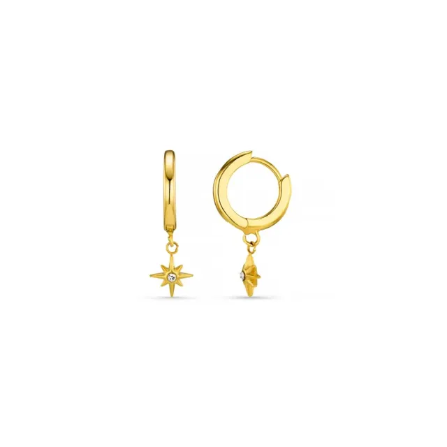 Orelia LUXE Petite Starburst huggie hoops krystal