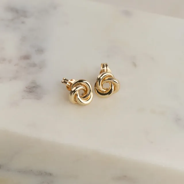 Sisi Copenhagen Freja Solid Gold ørestikker 9 mm knude