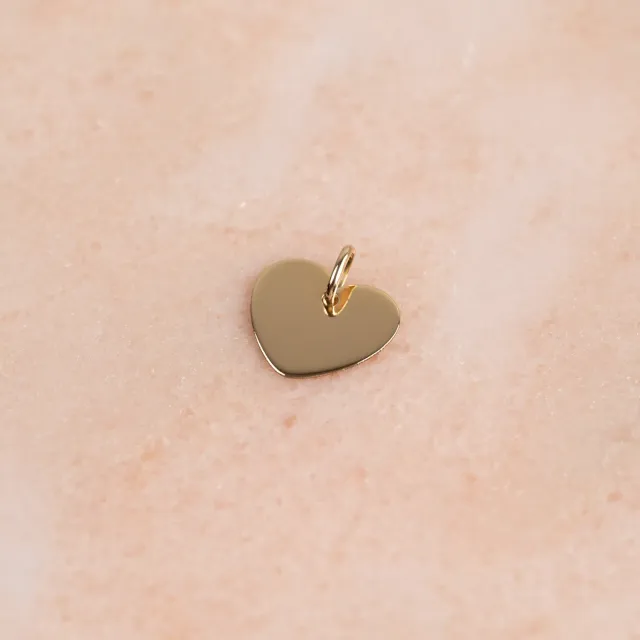 Sisi Copenhagen Engravable Heart vedhæng 12mm massivt guld