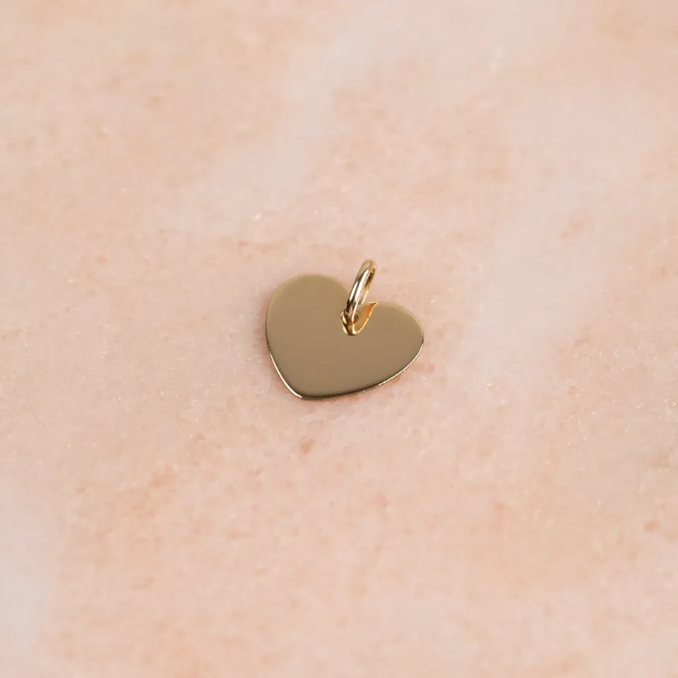Sisi Copenhagen Engravable Heart vedhæng 12mm massivt guld