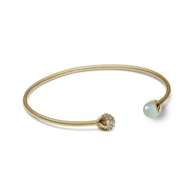 Bykjaergaard Glory armring forgyldt aqua kalcedon