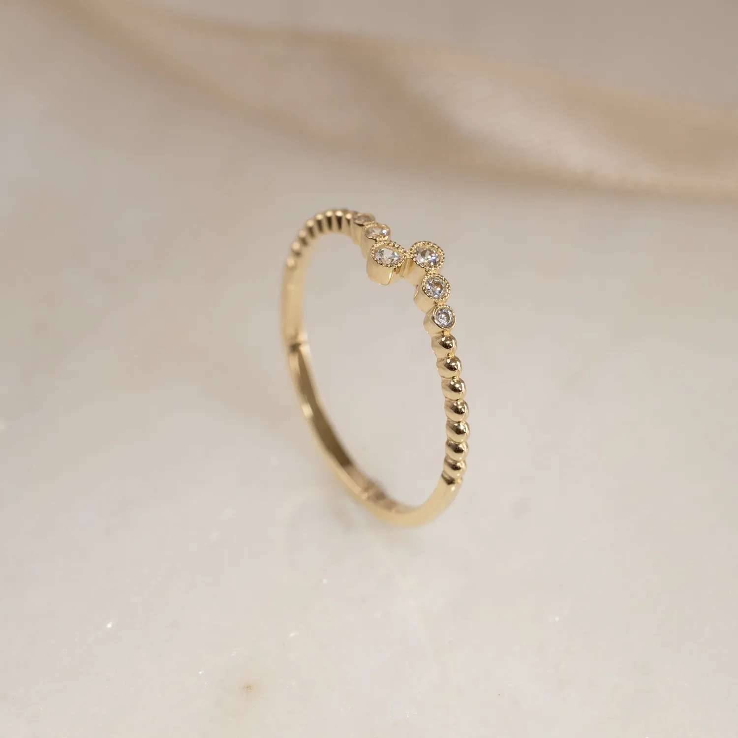 Sisi Copenhagen Rina krystalring massivt guld 9 kt