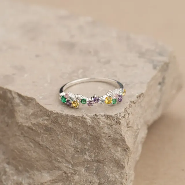 Sisi Copenhagen Clair Rainbow ring sølv zirkonia
