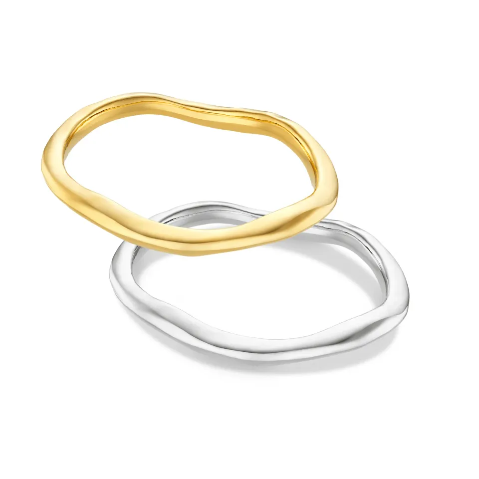 Orelia Stacking Bangle Mixed Plate armbånd sæt 2 stk