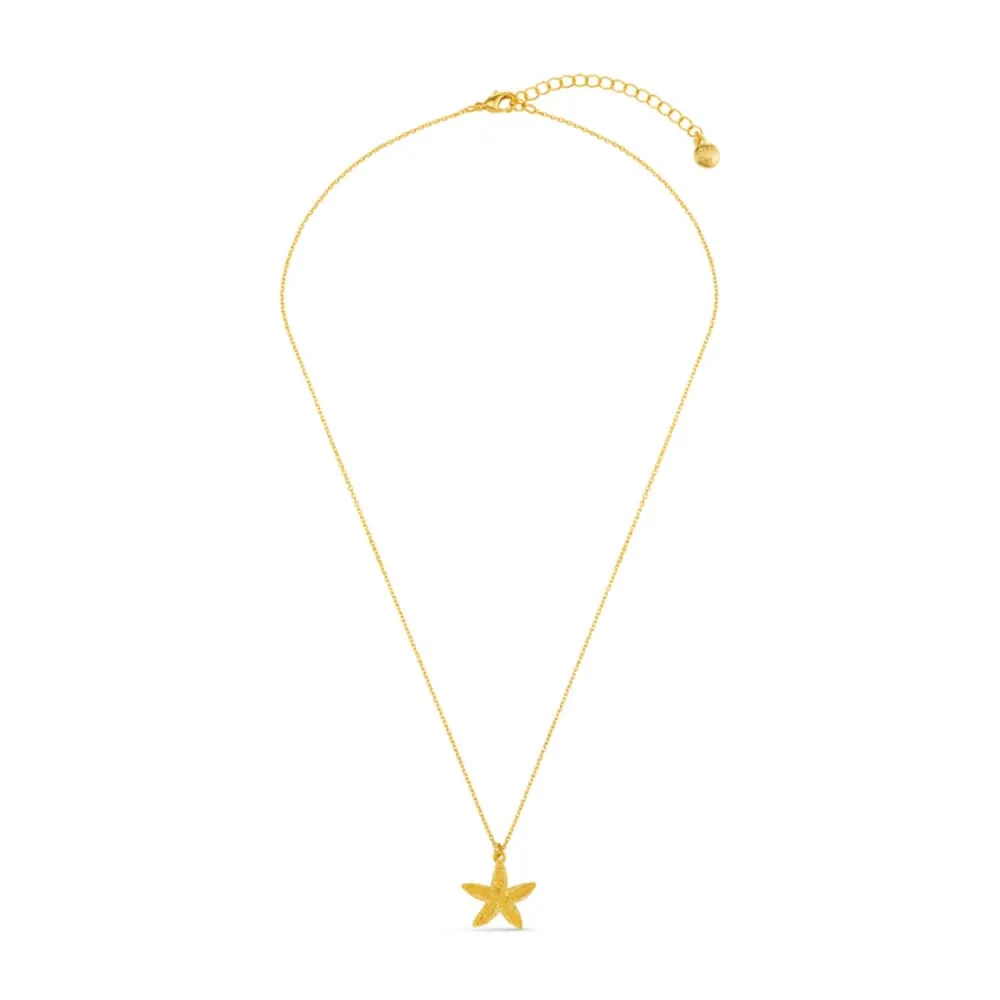 Orelia Textured Starfish halskæde forgyldt guld