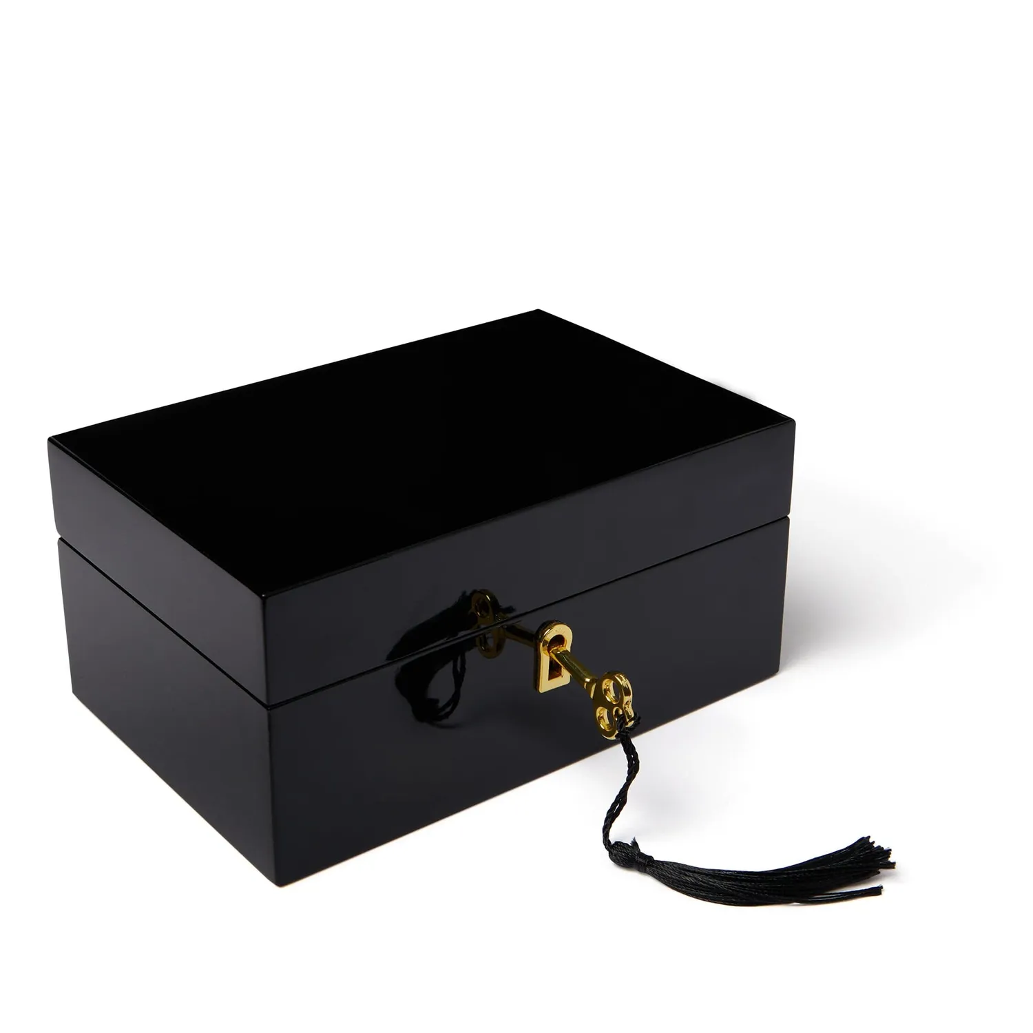 Orelia Black Lacquered smykkeskrin sort med spejl
