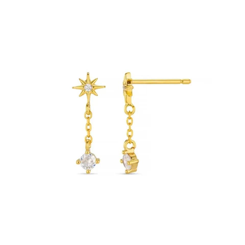 Orelia Mini Crystal Starburst øreringe forgyldt drop