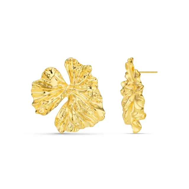 Orelia Molten Leaf øreringe guld statement