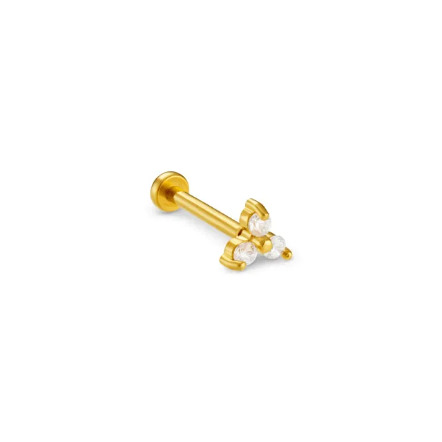 Orelia Crystal Trinity Cluster labret forgyldt