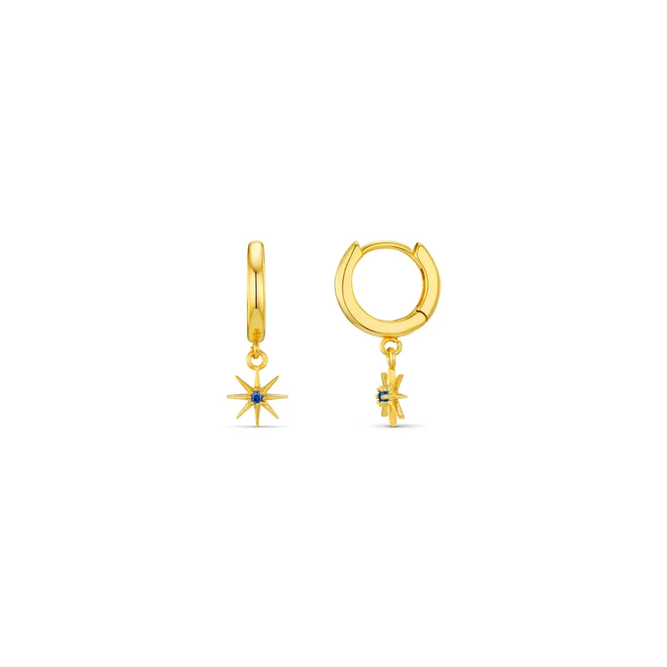 Orelia December Birthstone Tanzanite huggie øreringe guld
