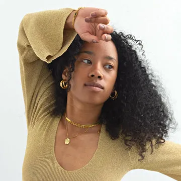 TIMI OF SWEDEN Freja triple hoop øreringe guld 16 mm