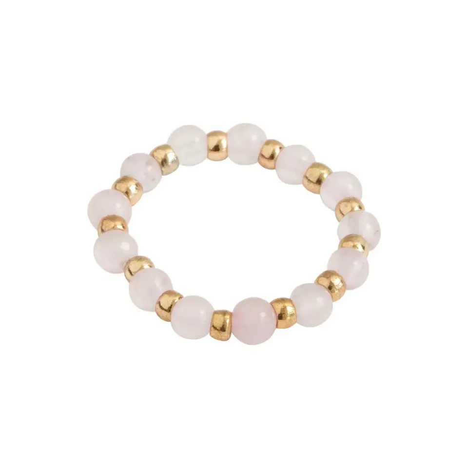 TIMI OF SWEDEN Stone and Bead ring forgyldt sten