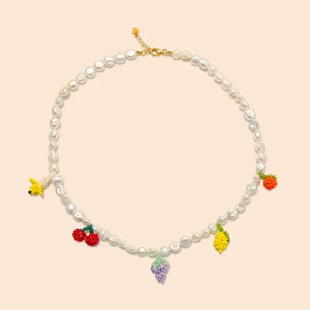 Lulo Jewelry Exclusive Fruit Mix halskæde forgyldt farverig