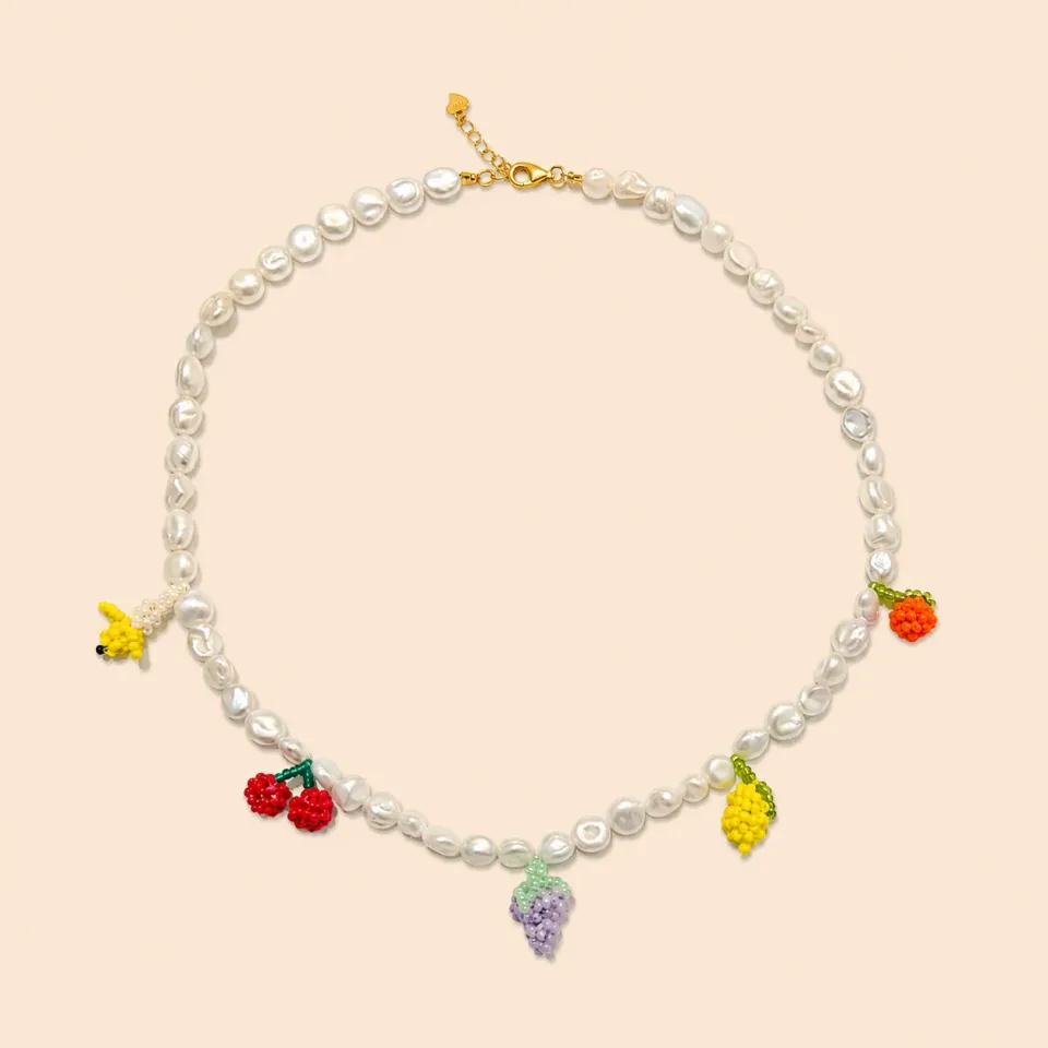 Lulo Jewelry Exclusive Fruit Mix halskæde forgyldt farverig