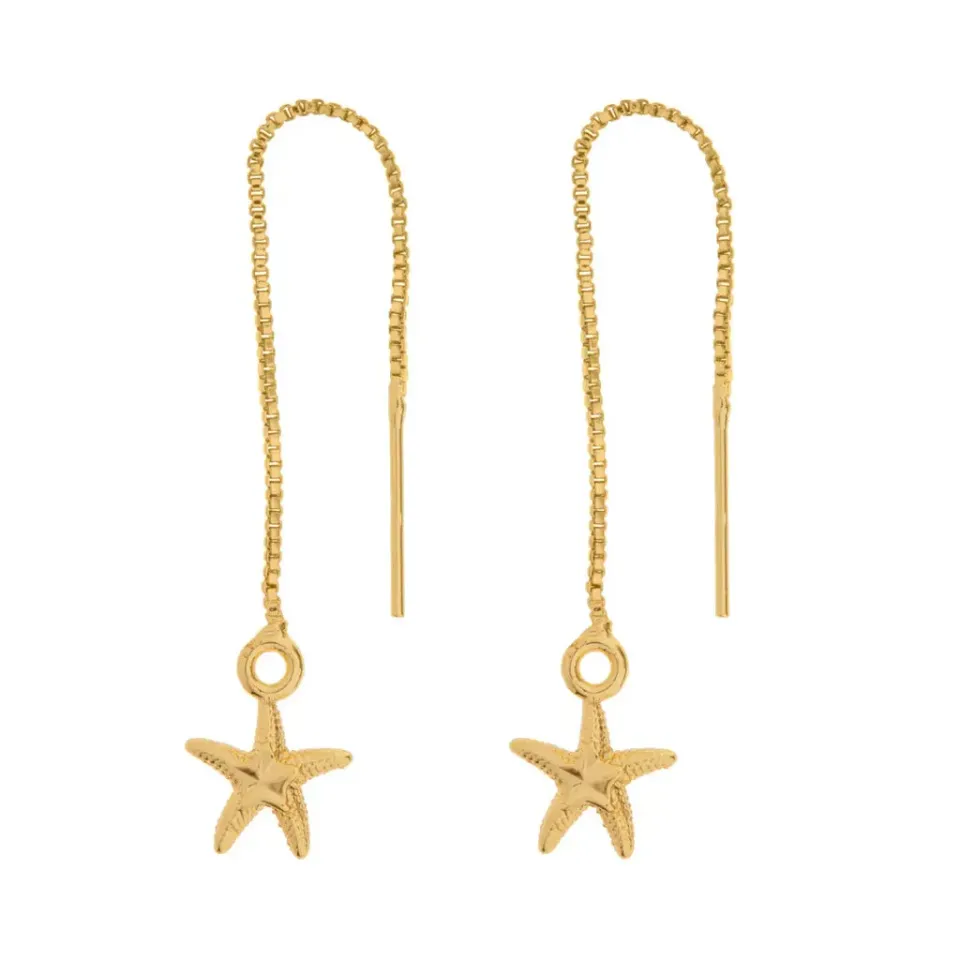 TIMI OF SWEDEN Signe starfish kædeøreringe guld forgyldt