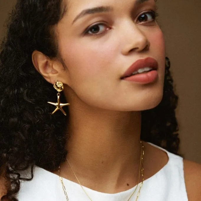 Orelia LUXE Statement Starfish øreringe forgyldt guld
