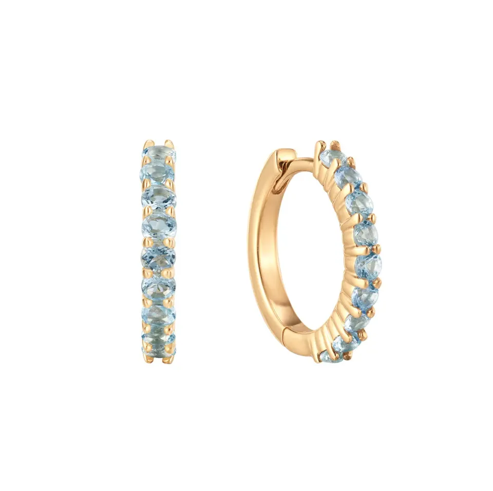 Bykjaergaard Fine ørering 14 kt guld aquamarin 1 stk
