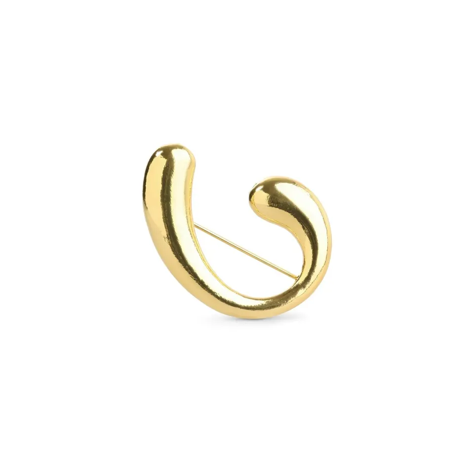 Timi of Sweden Novelia skulpturel broche guld 44 mm