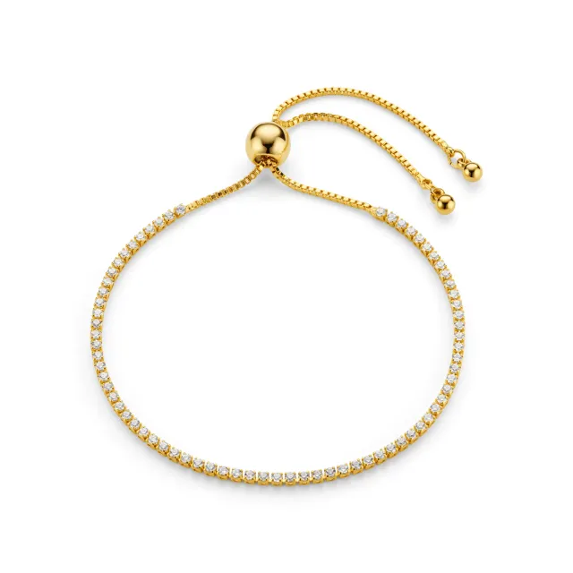 Orelia Fine Crystal Tennis Slider armbånd guld justerbar