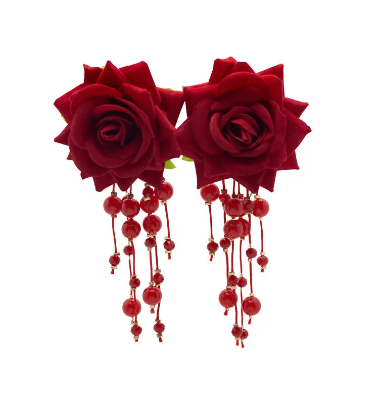 Wos WOS UP Emilia øreringe rød rose perler