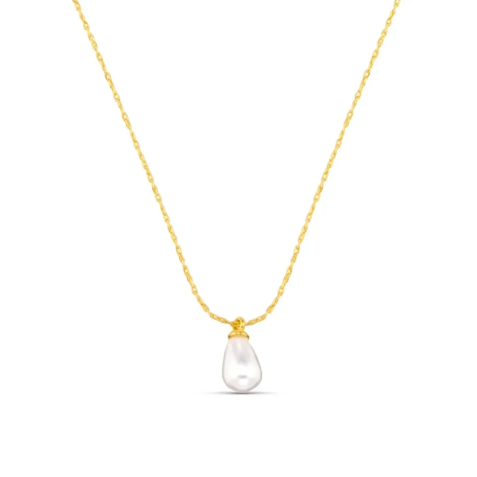Orelia Fine Teardrop Pearl halskæde guld perle