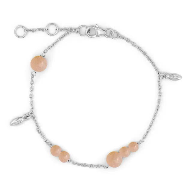 Bykjaergaard Berries armbånd sølv peach månesten