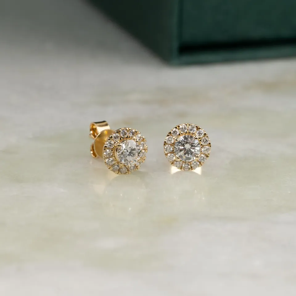 Sisi Copenhagen Halo ørestikker 1,0 ct guld lab-diamant