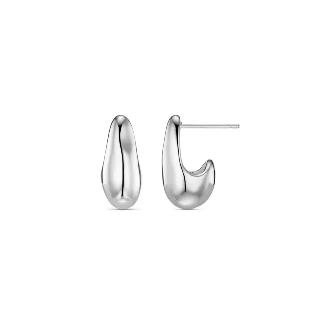 Orelia Organic Teardrop stud øreringe sølv