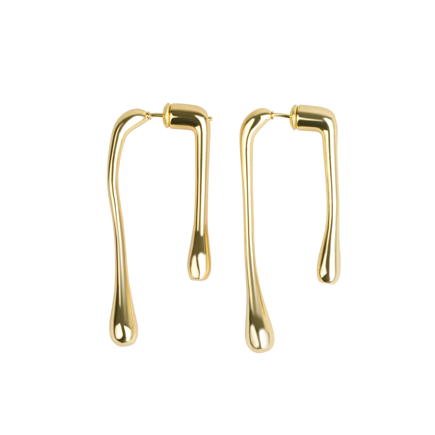 TIMI OF SWEDEN Corinne øreringe stål guld drop bar