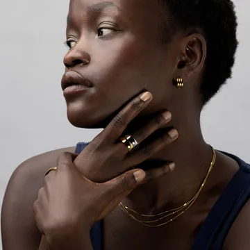 TIMI OF SWEDEN Nellie Double Dome Duo ring stål guld
