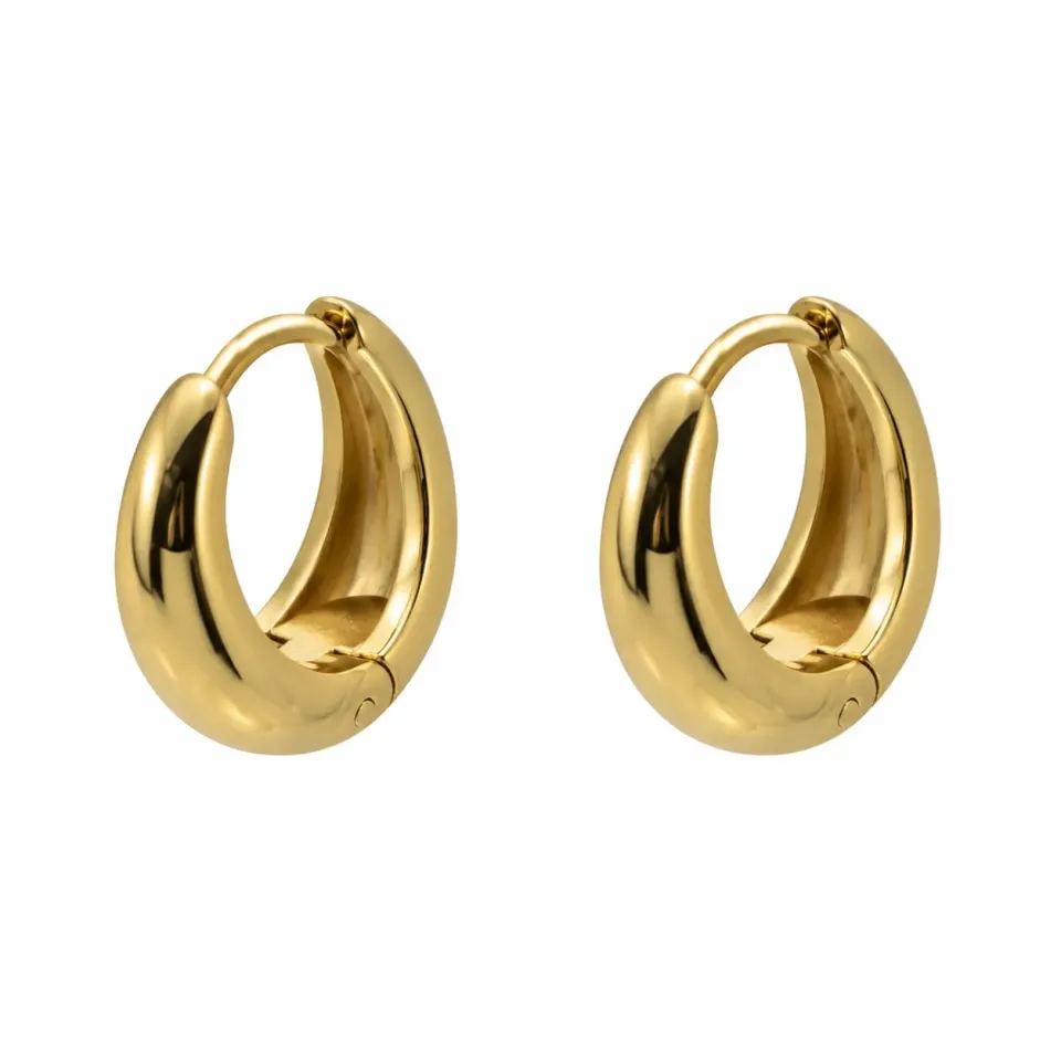 Wos Up Lio øreringe guld creoler 12 mm