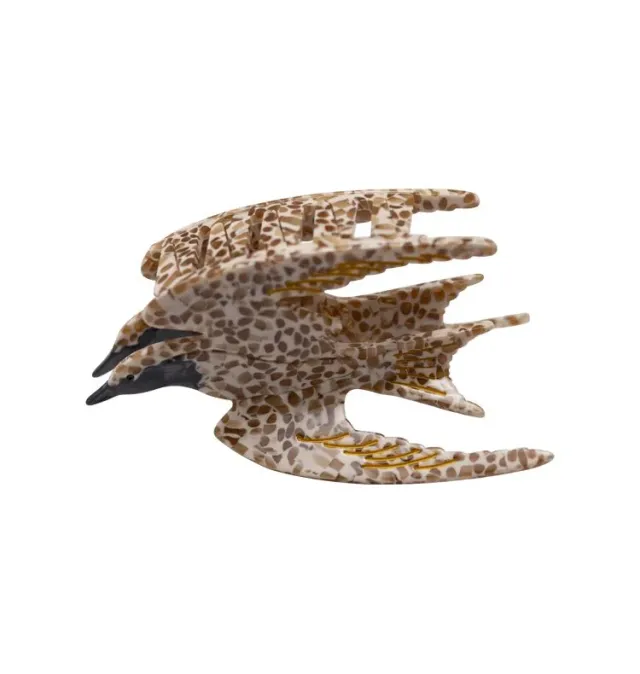 Wos Up Swallow hårspænde brun beige acetat