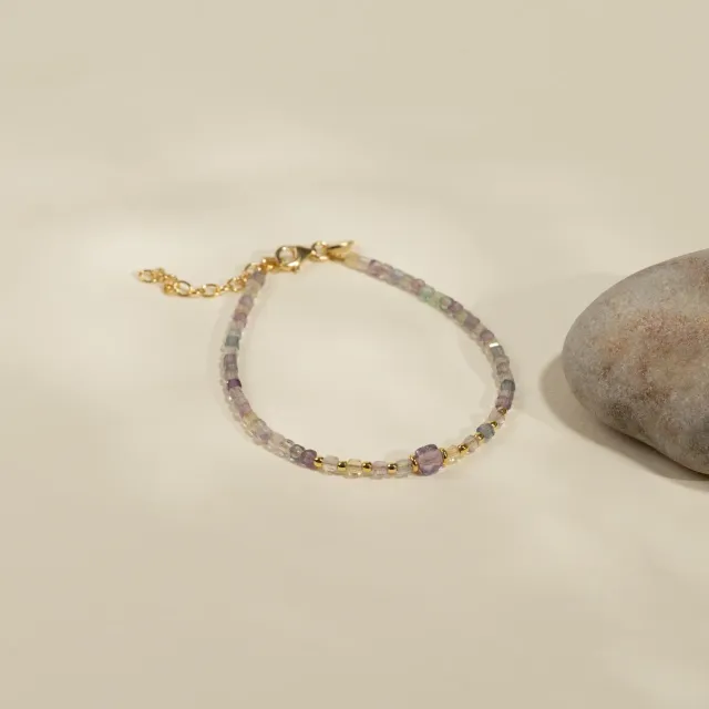 Sisi Copenhagen Violetta Flourite armbånd forgyldt