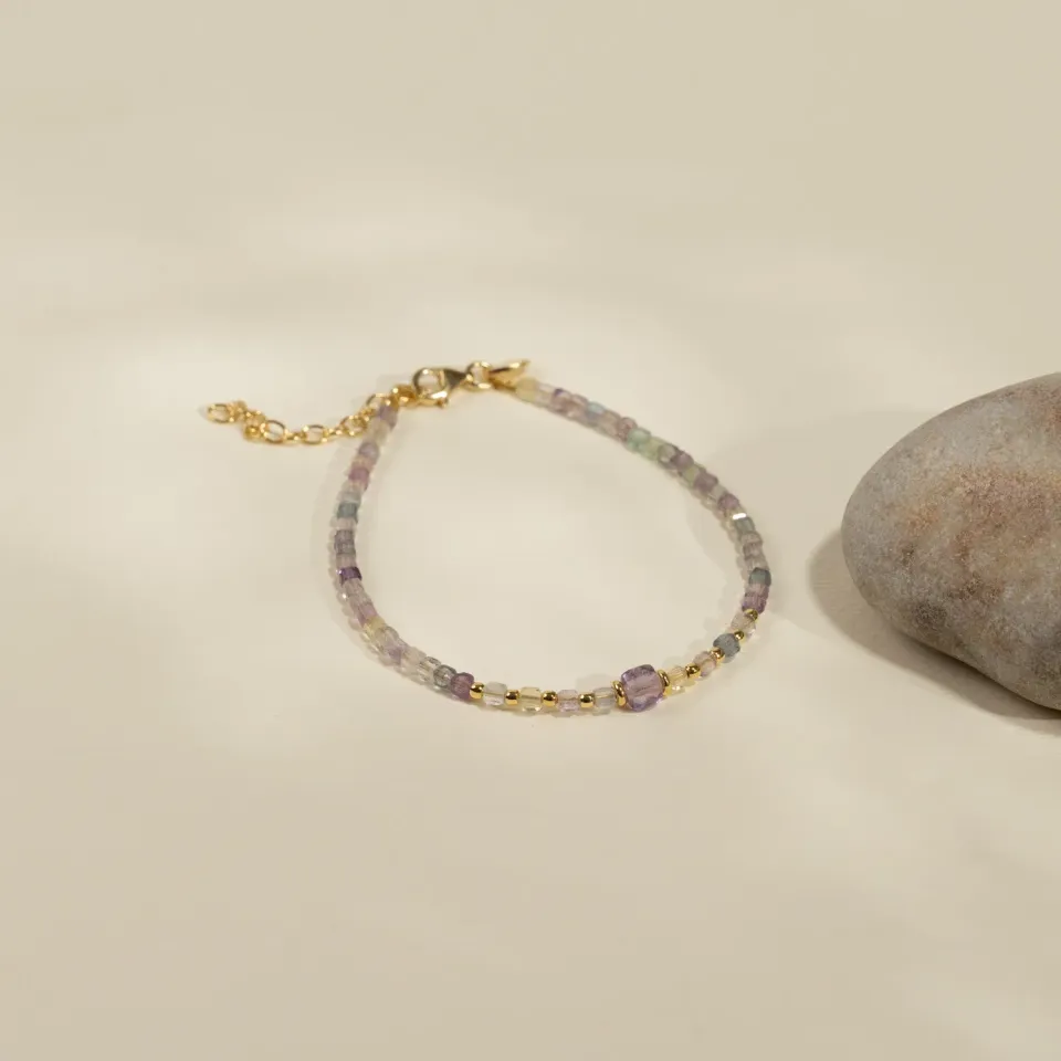 Sisi Copenhagen Violetta Flourite armbånd forgyldt
