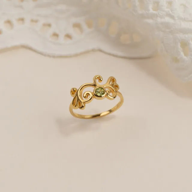 Sisi Copenhagen Solea ring peridot forgyldt str. 52