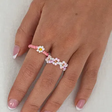 Timi of Sweden Lisa flower bead ring justerbar