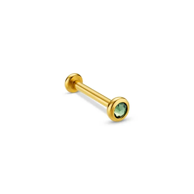 Orelia Emerald Labret øreringe guld grøn Swarovski