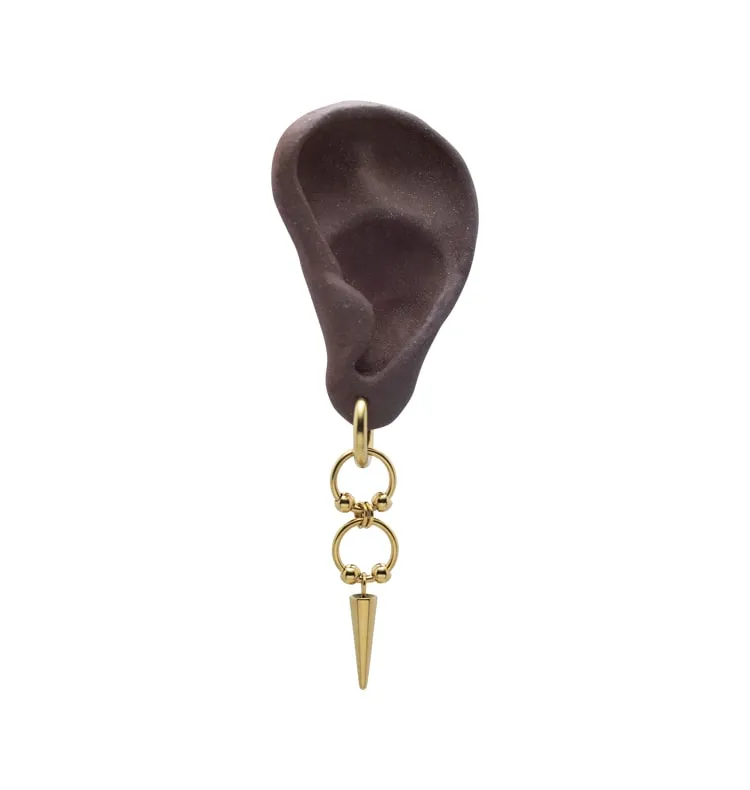 Wos Kelly single ørering guld stål 6,6 cm