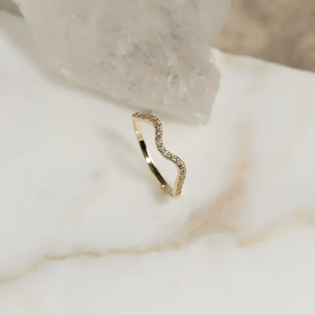 Sisi Copenhagen Gia Crystal guldring 9 kt zirkon