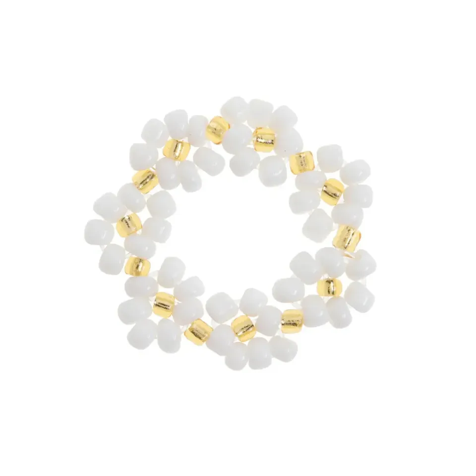 TIMI OF SWEDEN Elsa Flower Bead ring blomster justerbar