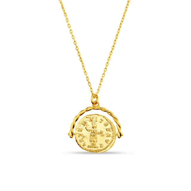 Orelia Coin Spinner halskæde guld møntvedhæng
