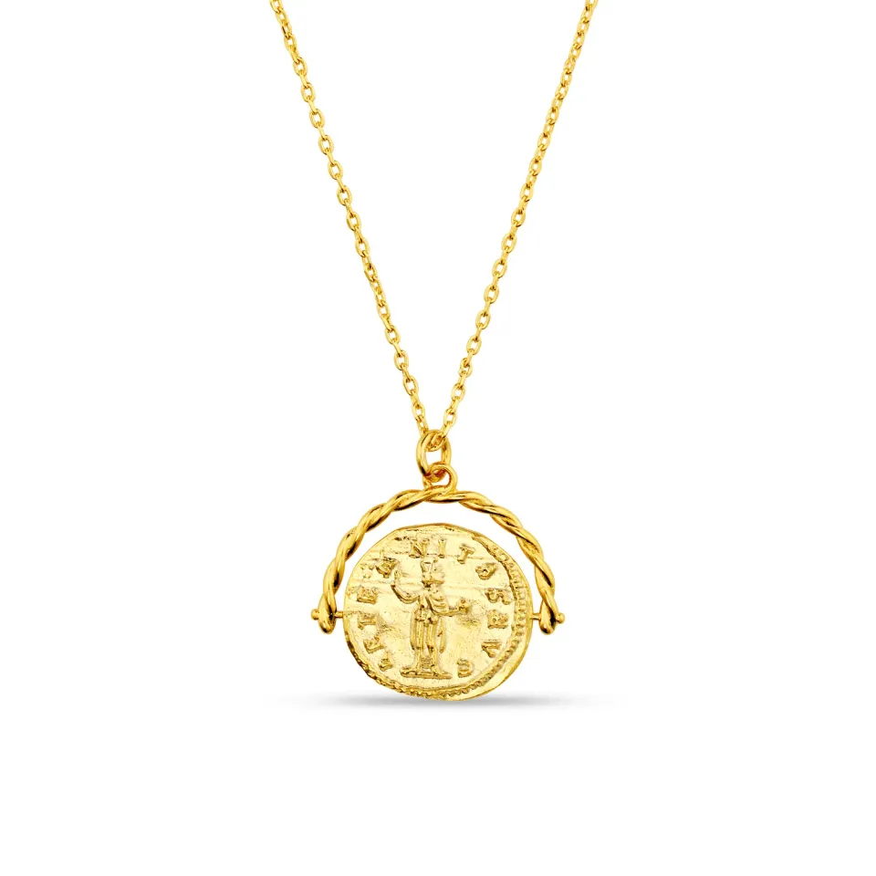 Orelia Coin Spinner halskæde guld møntvedhæng