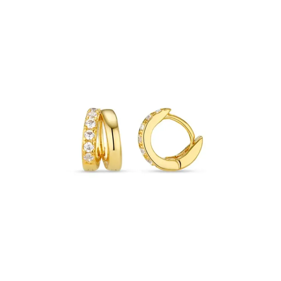 Orelia Mini Pavé Illusion micro huggie hoop øreringe