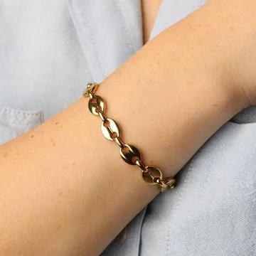 TIMI OF SWEDEN Amie Link Chain armbånd 17 cm vandtæt guld