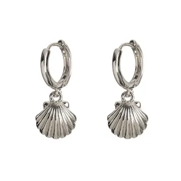 TIMI OF SWEDEN Mermaid Shell hoop øreringe forgyldt