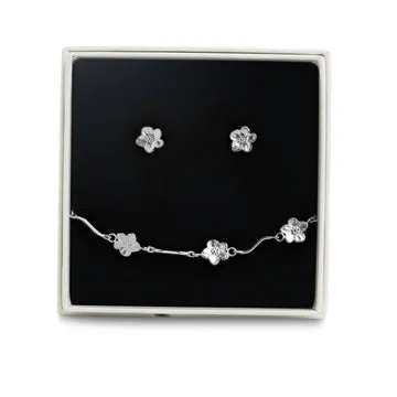 TIMI OF SWEDEN Flower Smykkesæt Øreringe+Armbånd