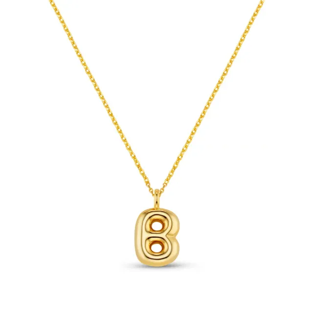 Orelia B Bubble Initial halskæde guld bogstav B