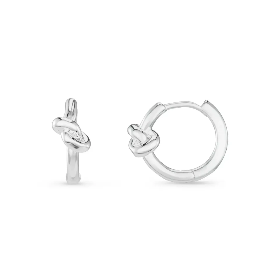 Orelia Polished Knot Huggie Hoop øreringe sølv knude