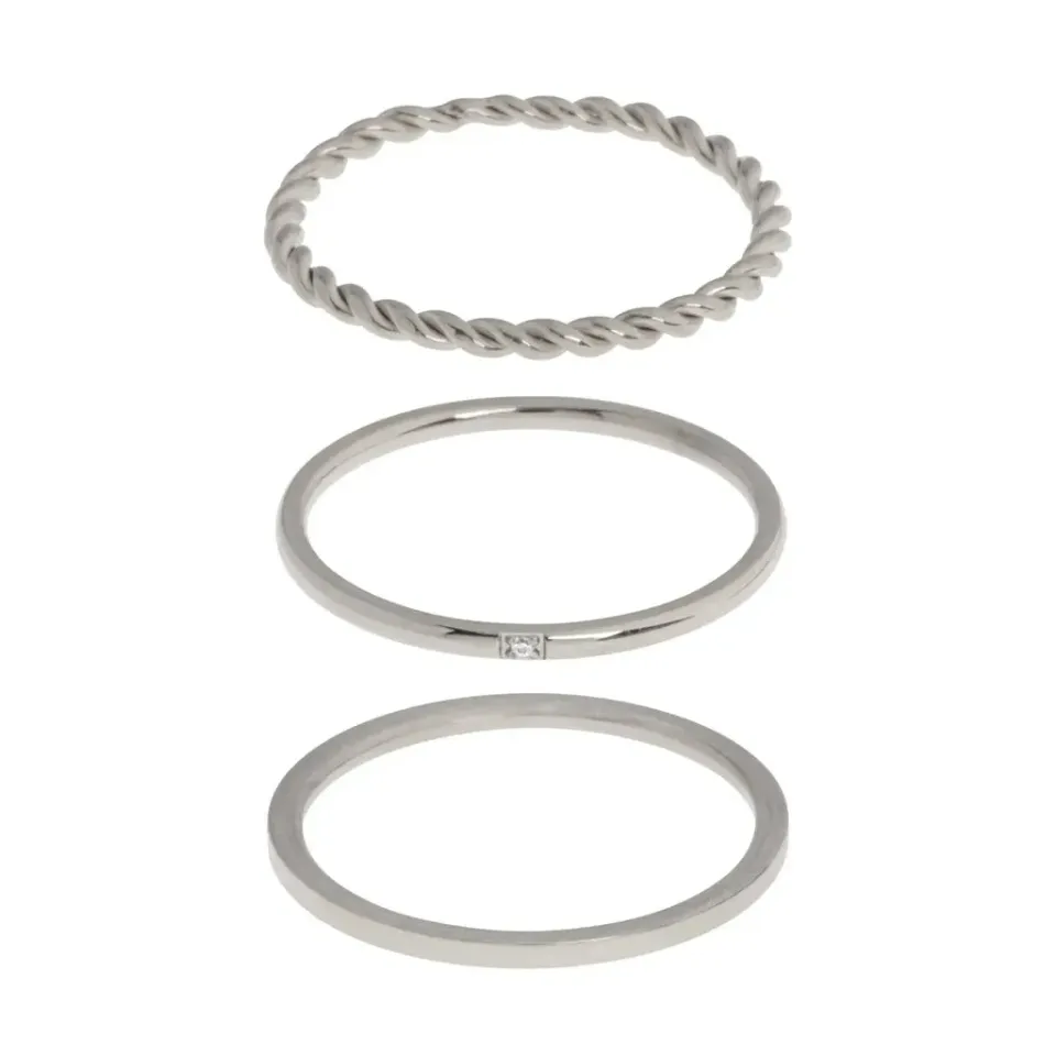TIMI OF SWEDEN Ring Set ringe guld rustfrit stål str. 17-18