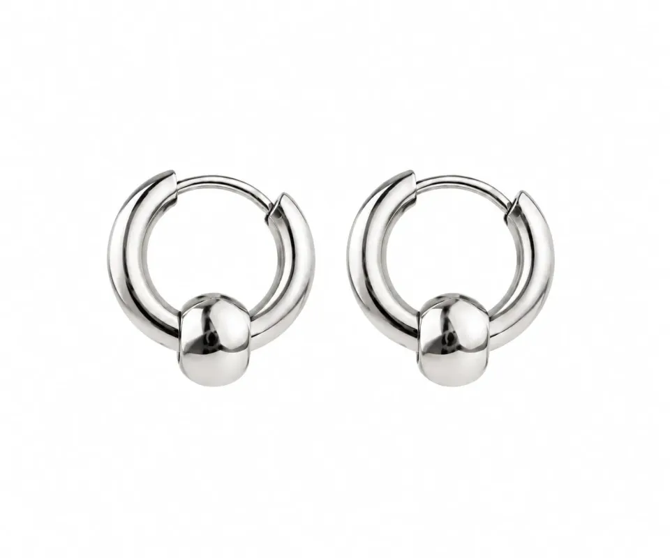 Wos Up Drop Hoops Mini creoler sølv